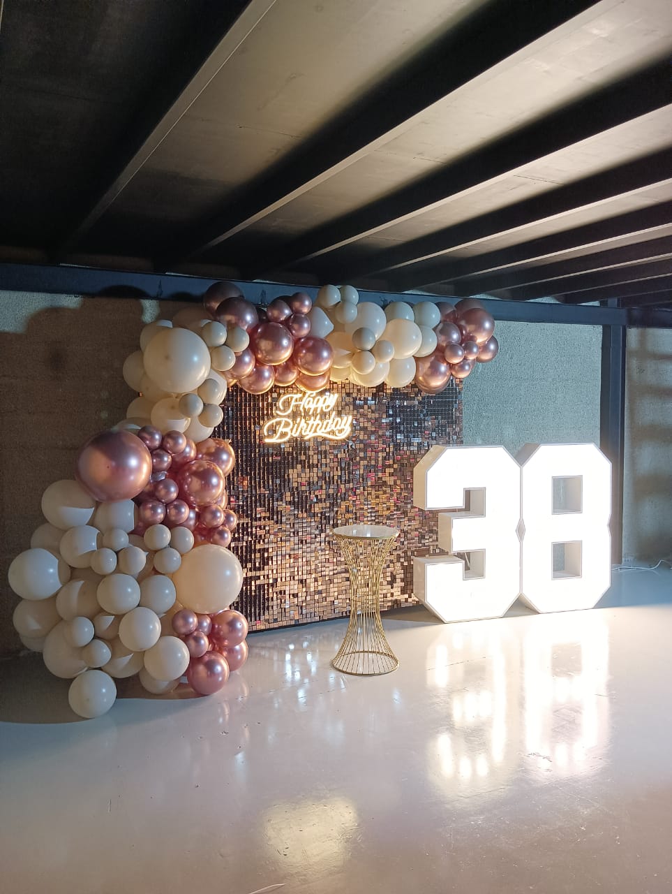 38th Birthday Shimmering Decor