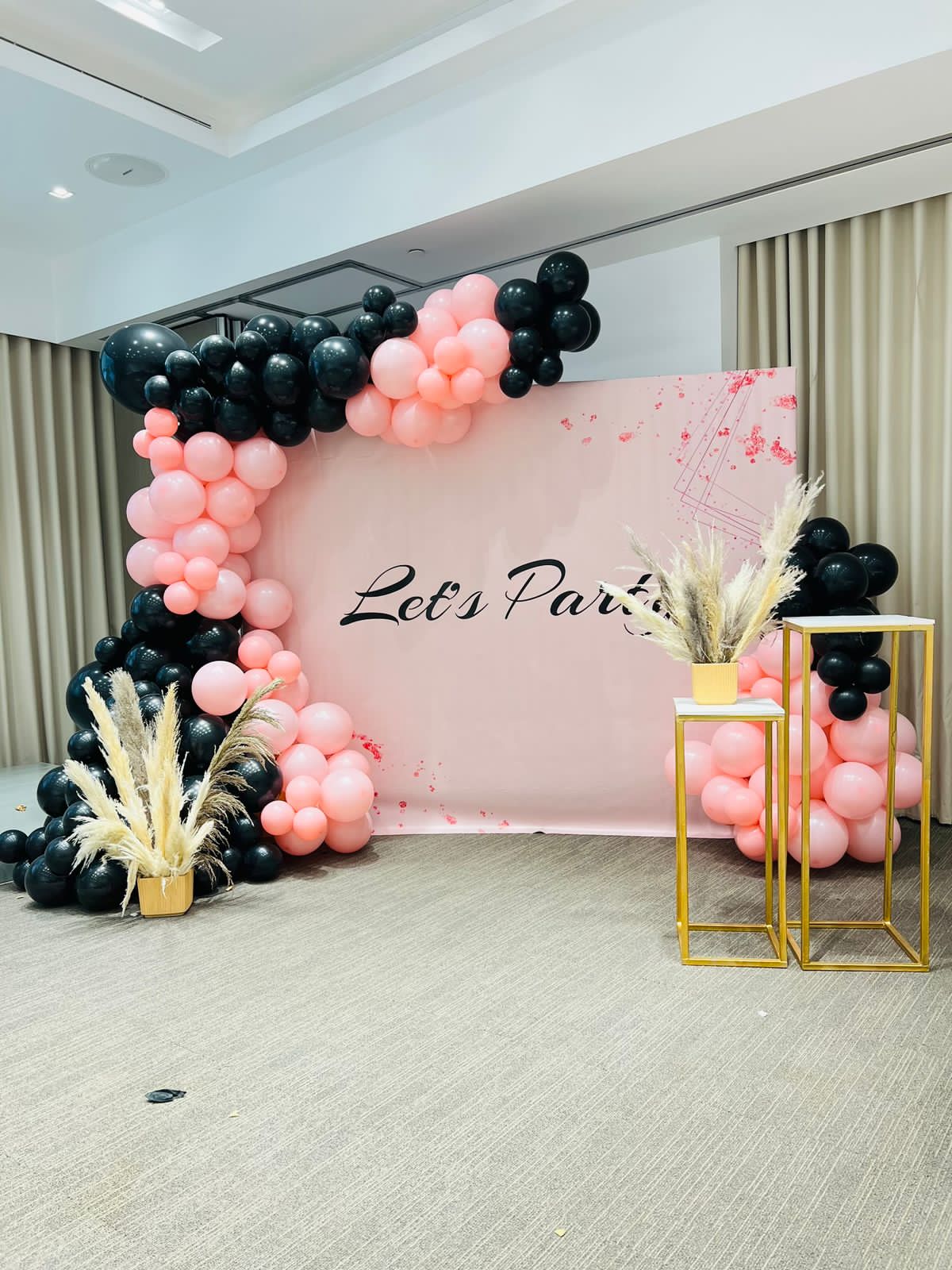 Pink Black Party Theme Decor