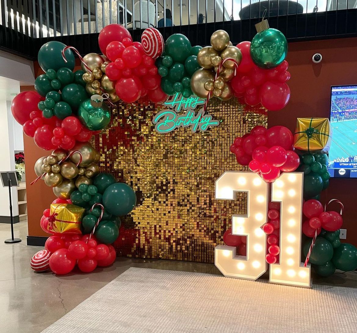 Christmas Theme Birthday Decor