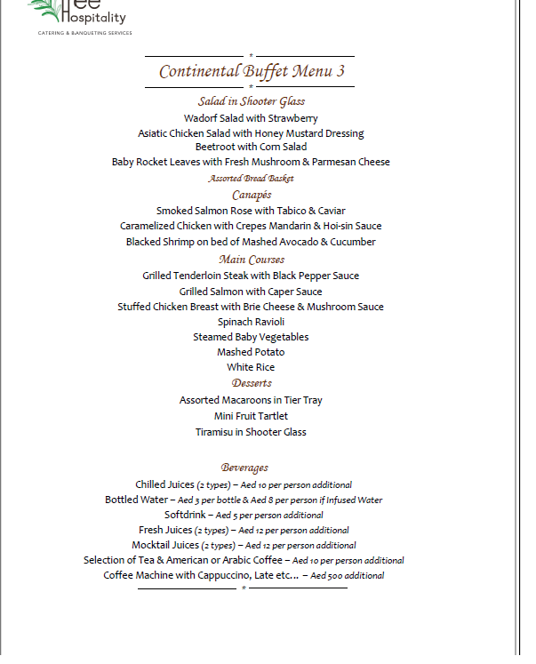 Continental Buffet by Cedar Tree Hospitality