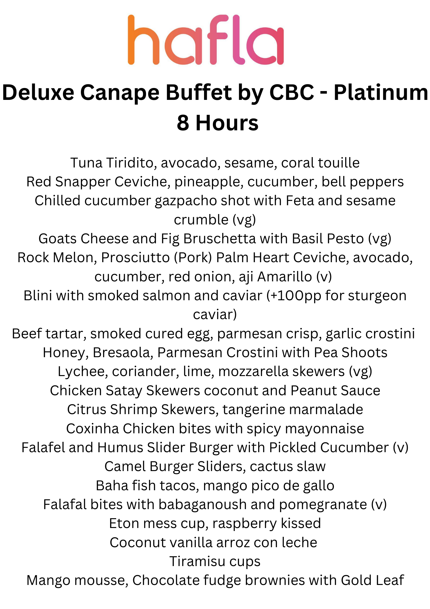 Deluxe Canape Buffet by CBC