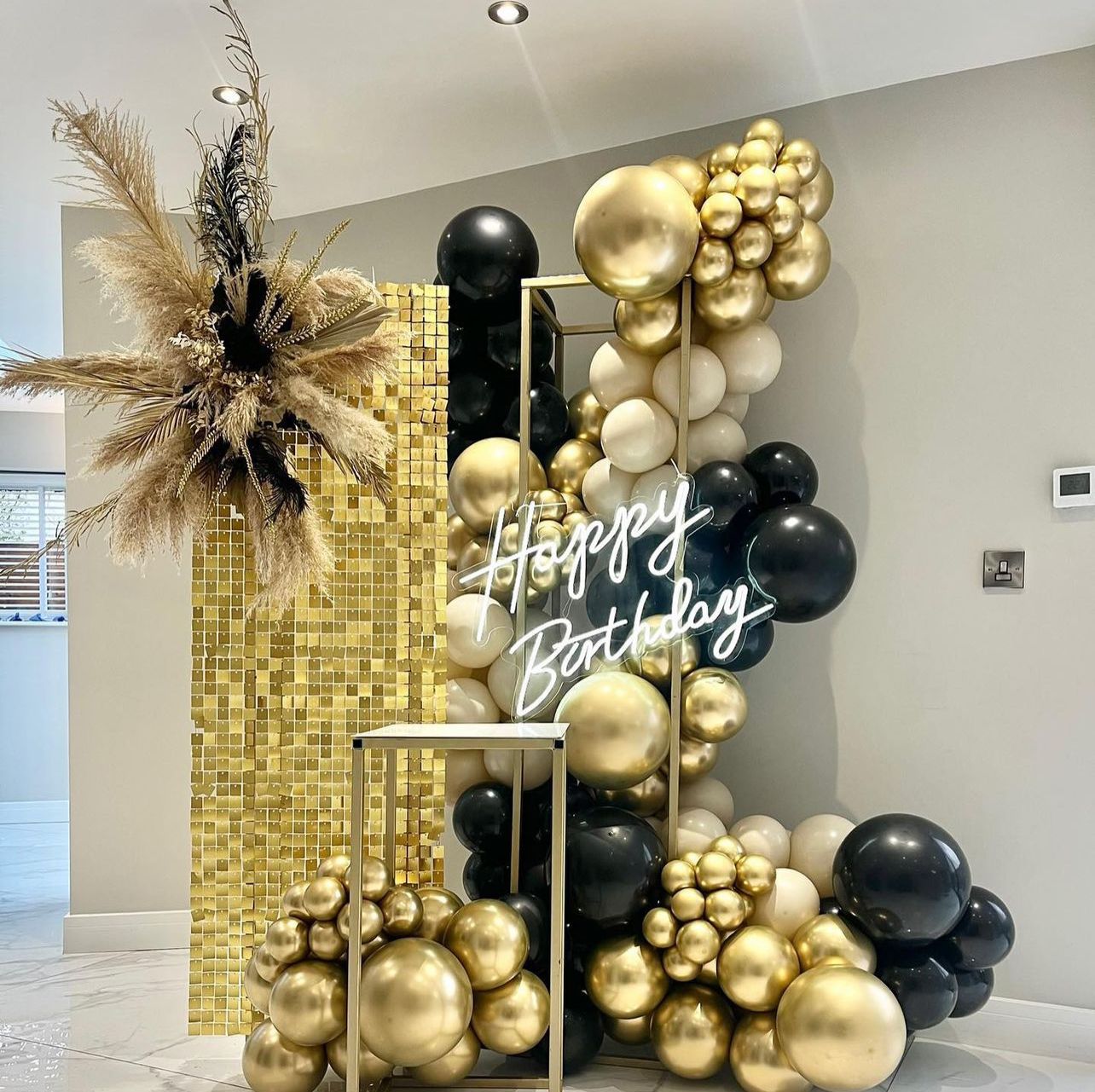 Gold Panel Birthday Decor