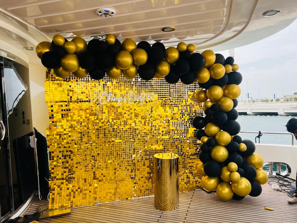 Gold Wall Birthday Decor