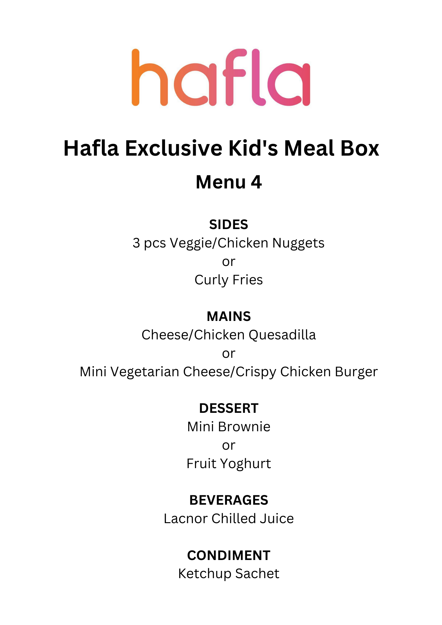 Hafla Exclusive Kid's Meal Box