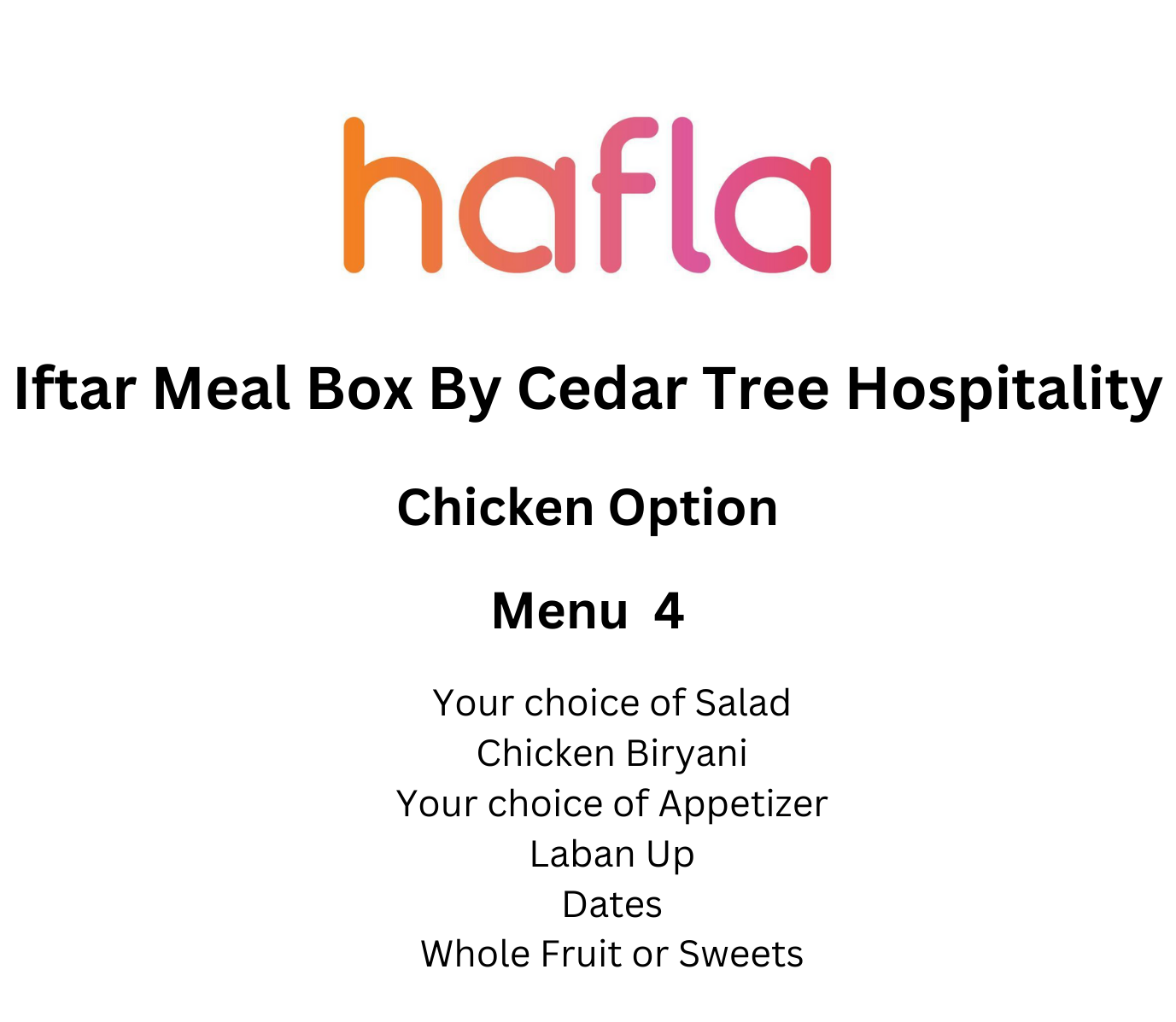 Iftar Meal Box By Cedar Tree Hospitality