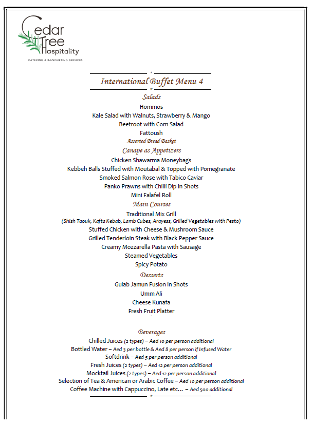 International Buffet by Cedar Tree Hospitality