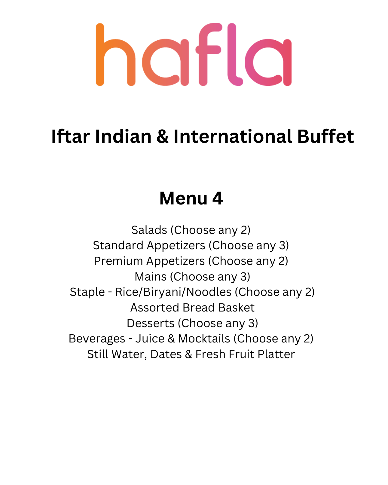 Iftar Indian and International Buffet