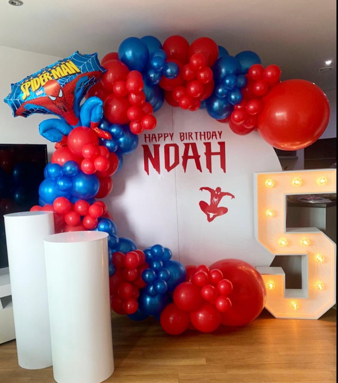 Noah Spiderman Theme Birthday Decor