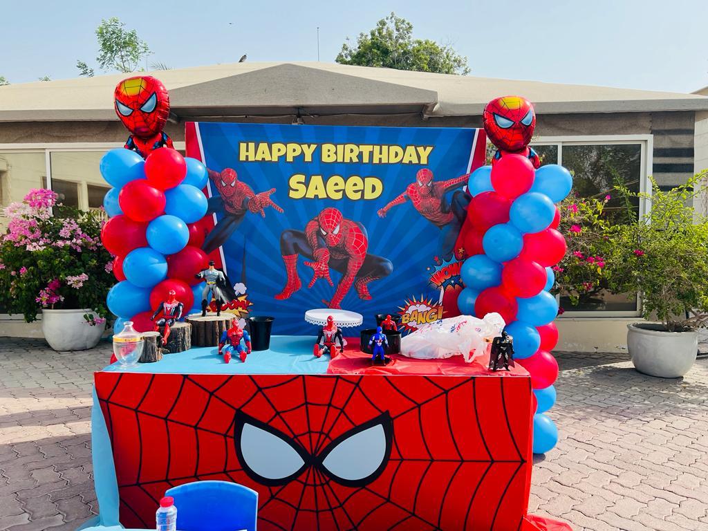 Saeed Spiderman Theme Birthday Decor