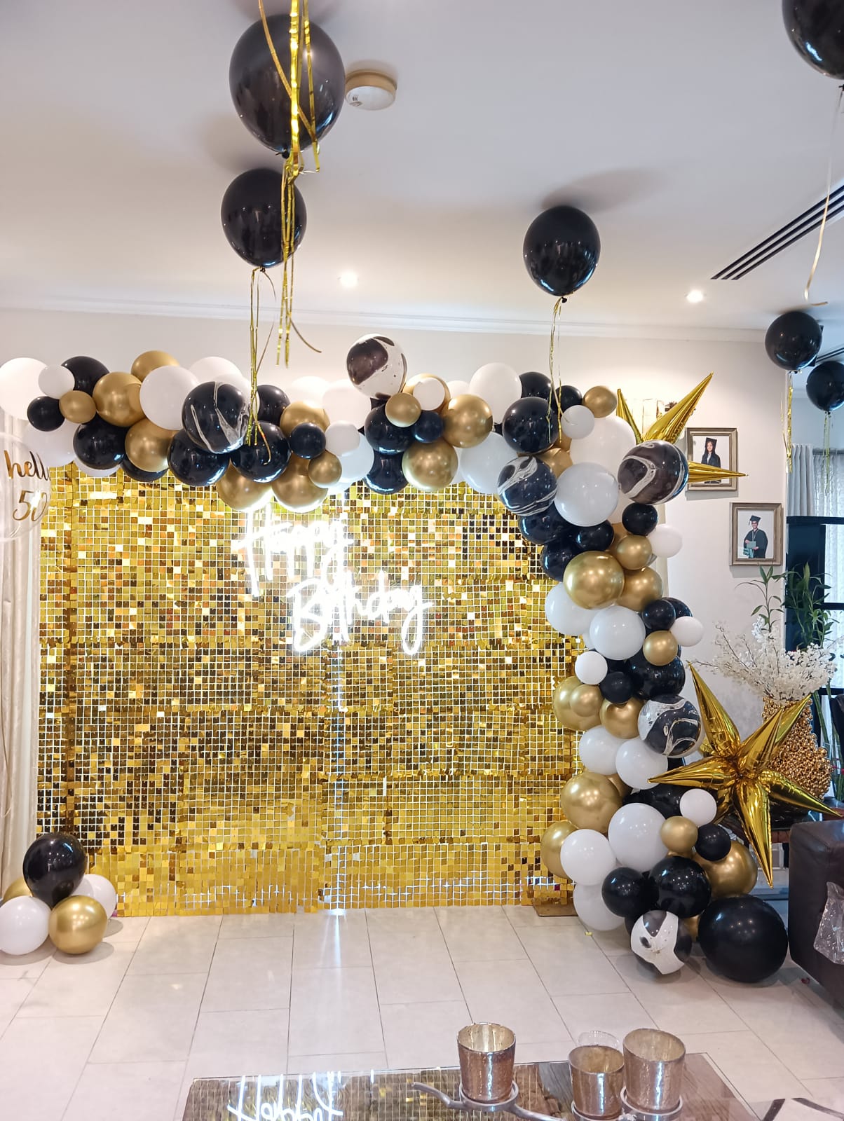 Shimmering Wall Birthday Decor