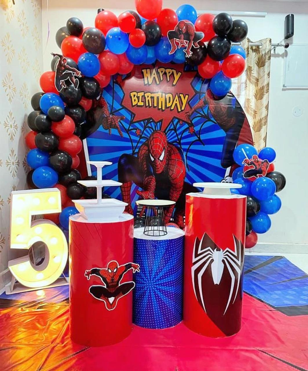 Spiderman Theme 5th Birthday Decor