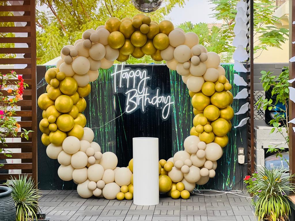 White Gold Birthday Decor