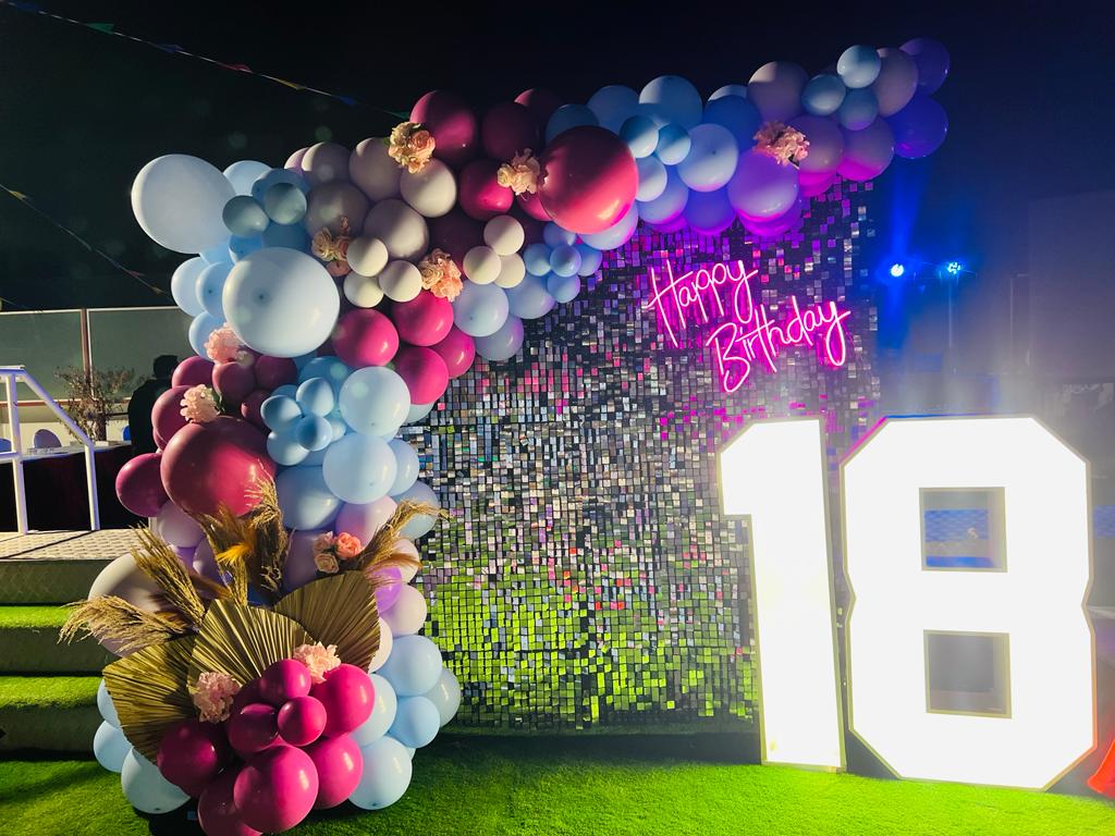 18th Shimmering Birthday Decor