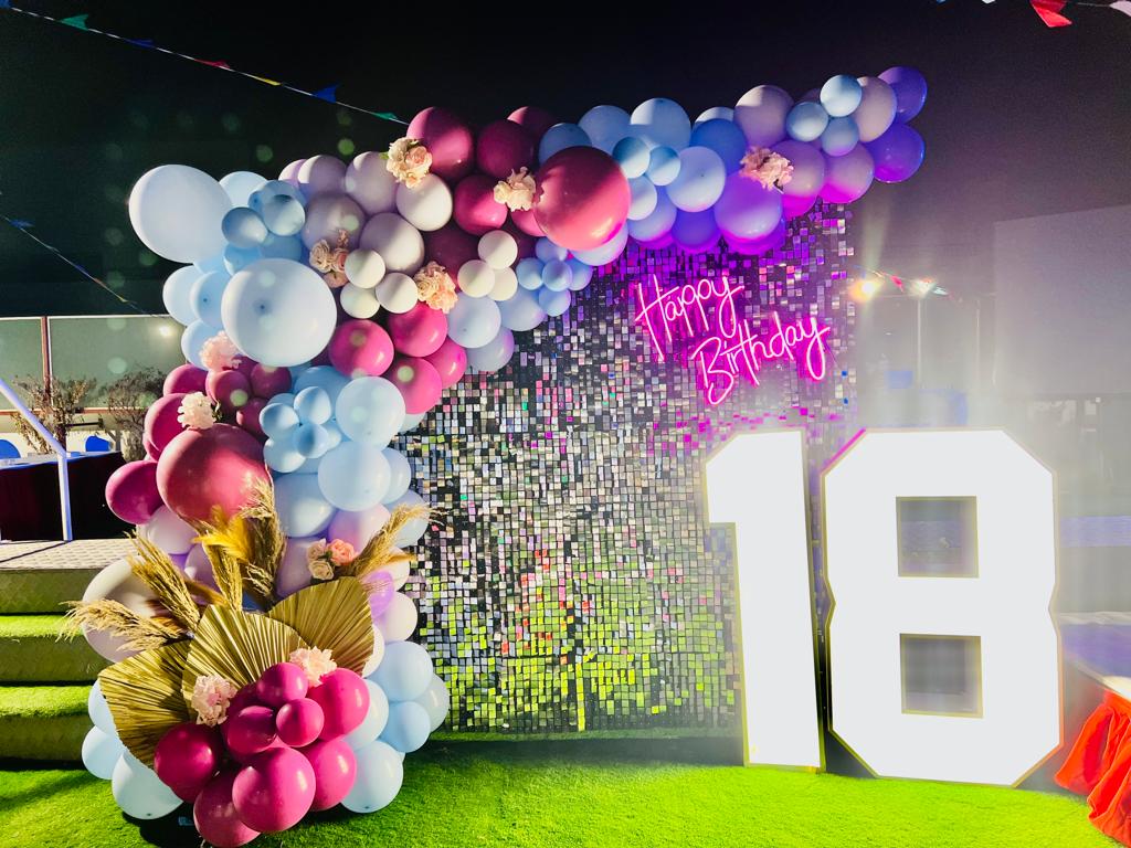 18th Shimmering Birthday Decor