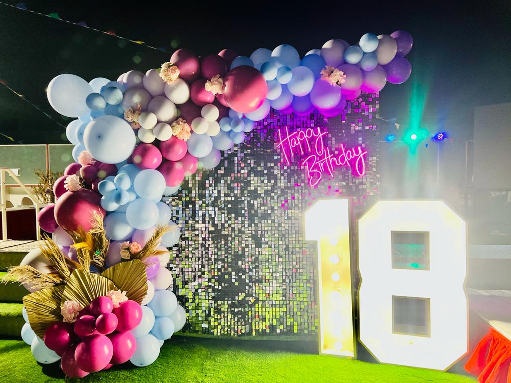 18th Shimmering Birthday Decor