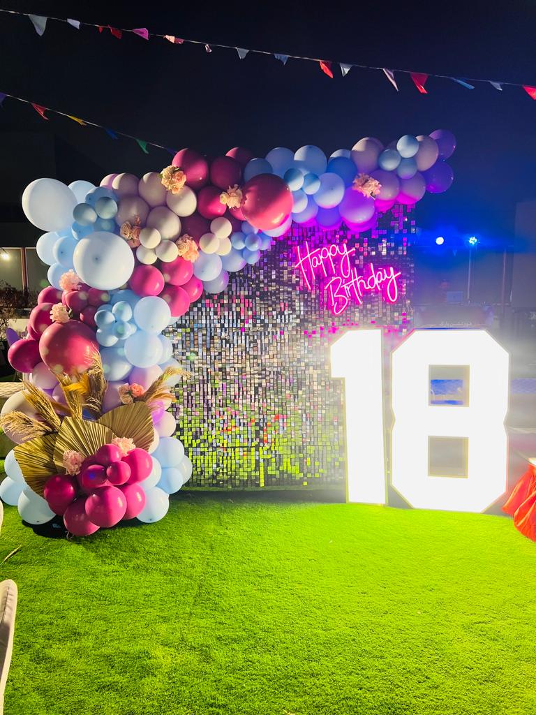 18th Shimmering Birthday Decor