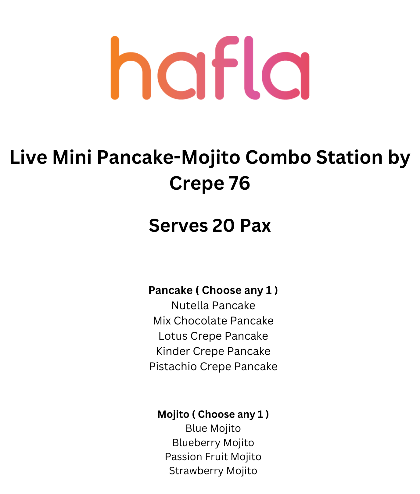 Live Mini Pancake-Mojito Combo Station by Crepe 76
