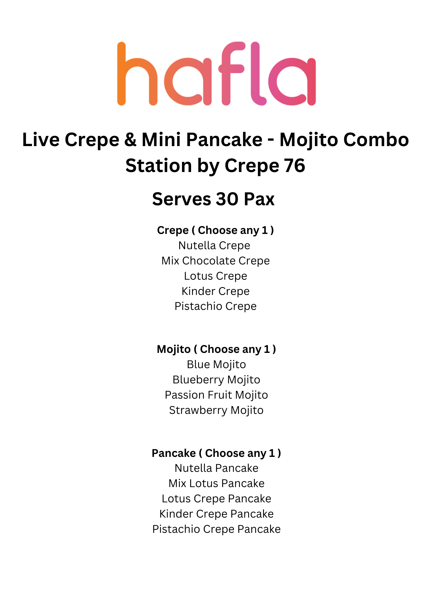 Live Crepe & Mini Pancake-Mojito Combo Station by Crepe 76