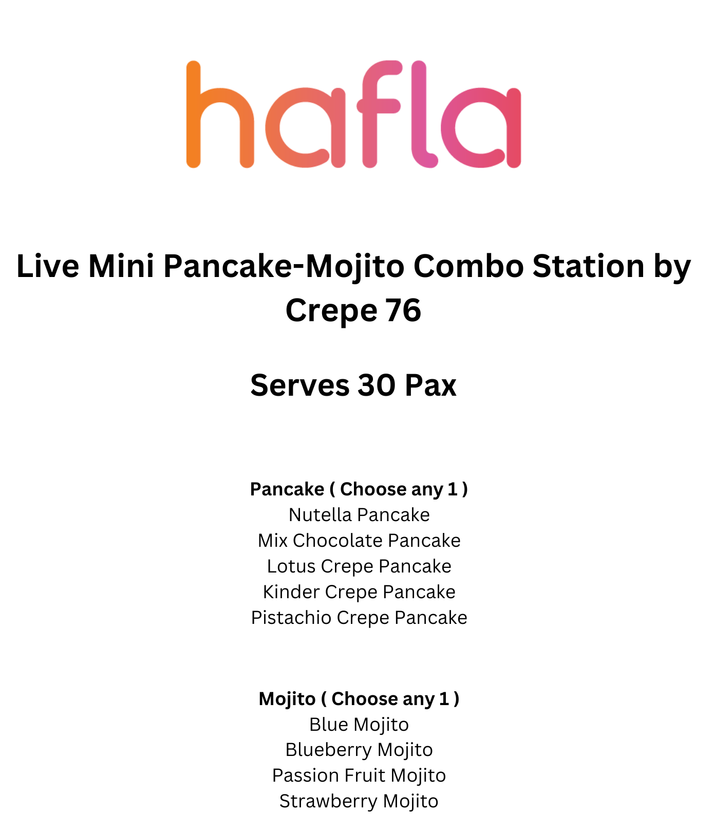 Live Mini Pancake-Mojito Combo Station by Crepe 76