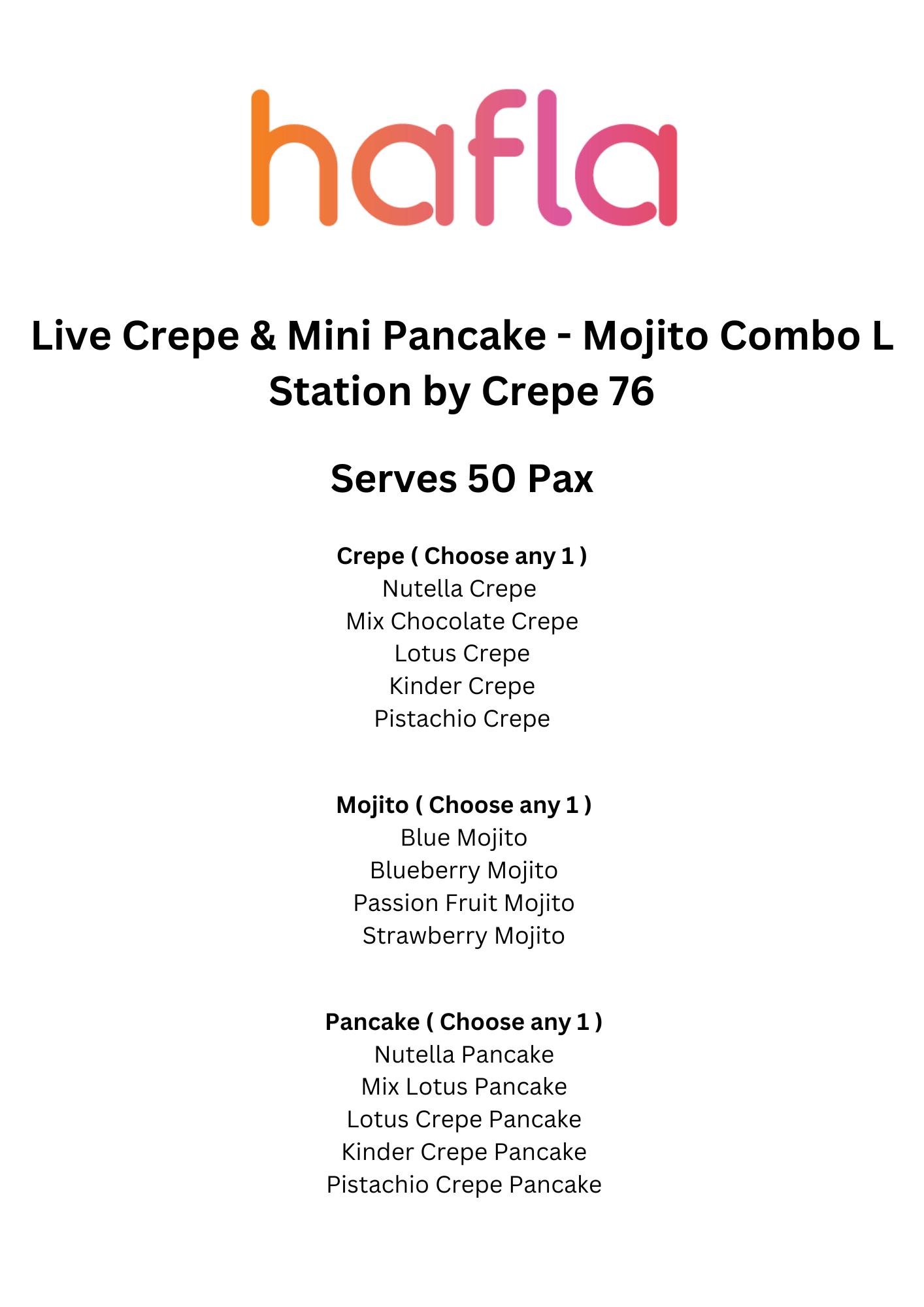 Live Crepe & Mini Pancake-Mojito Combo Station by Crepe 76