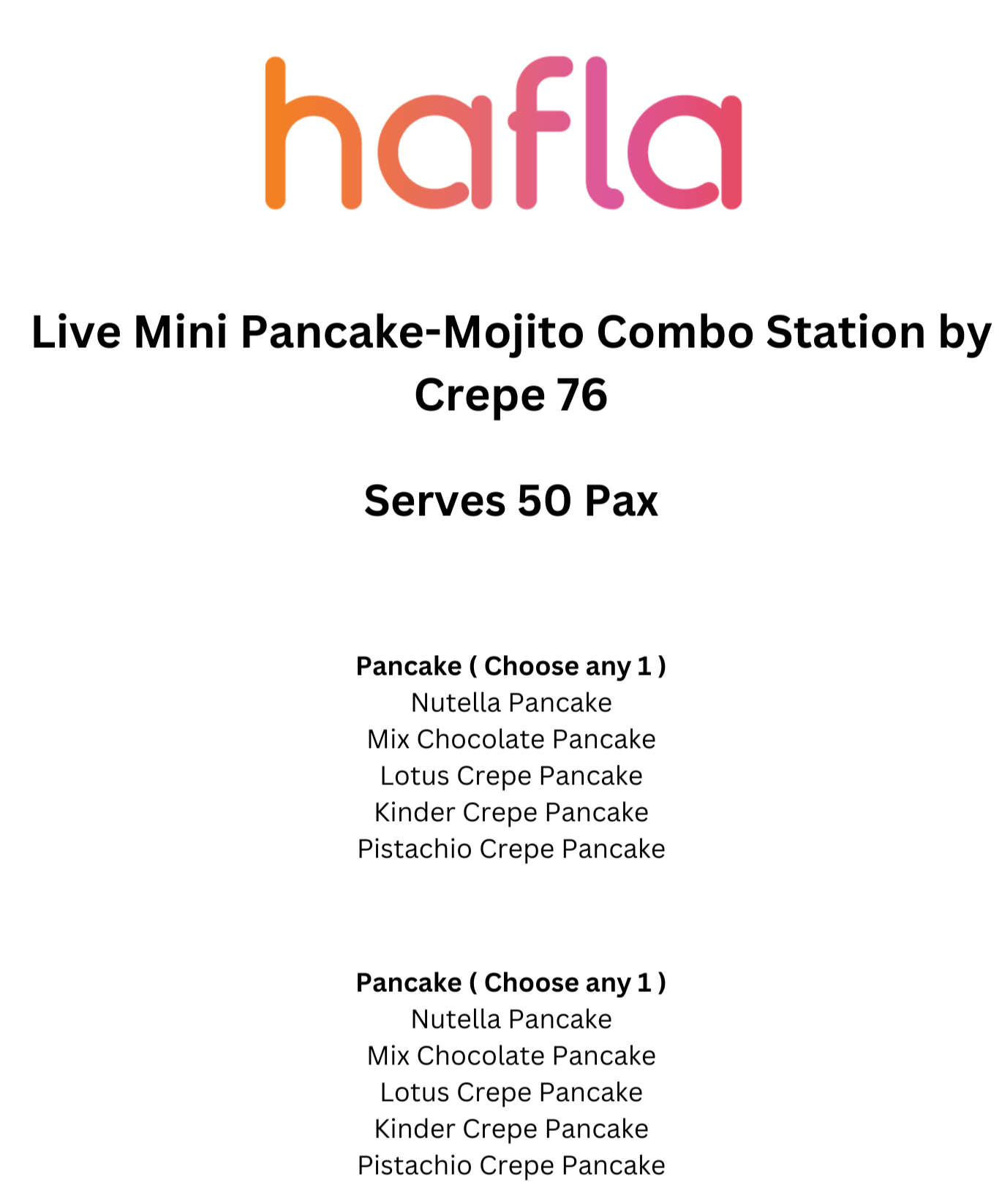 Live Mini Pancake-Mojito Combo Station by Crepe 76
