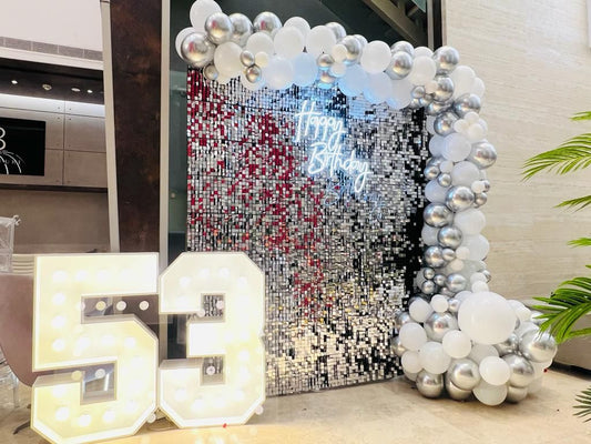 53rd Silver Birthday Decor