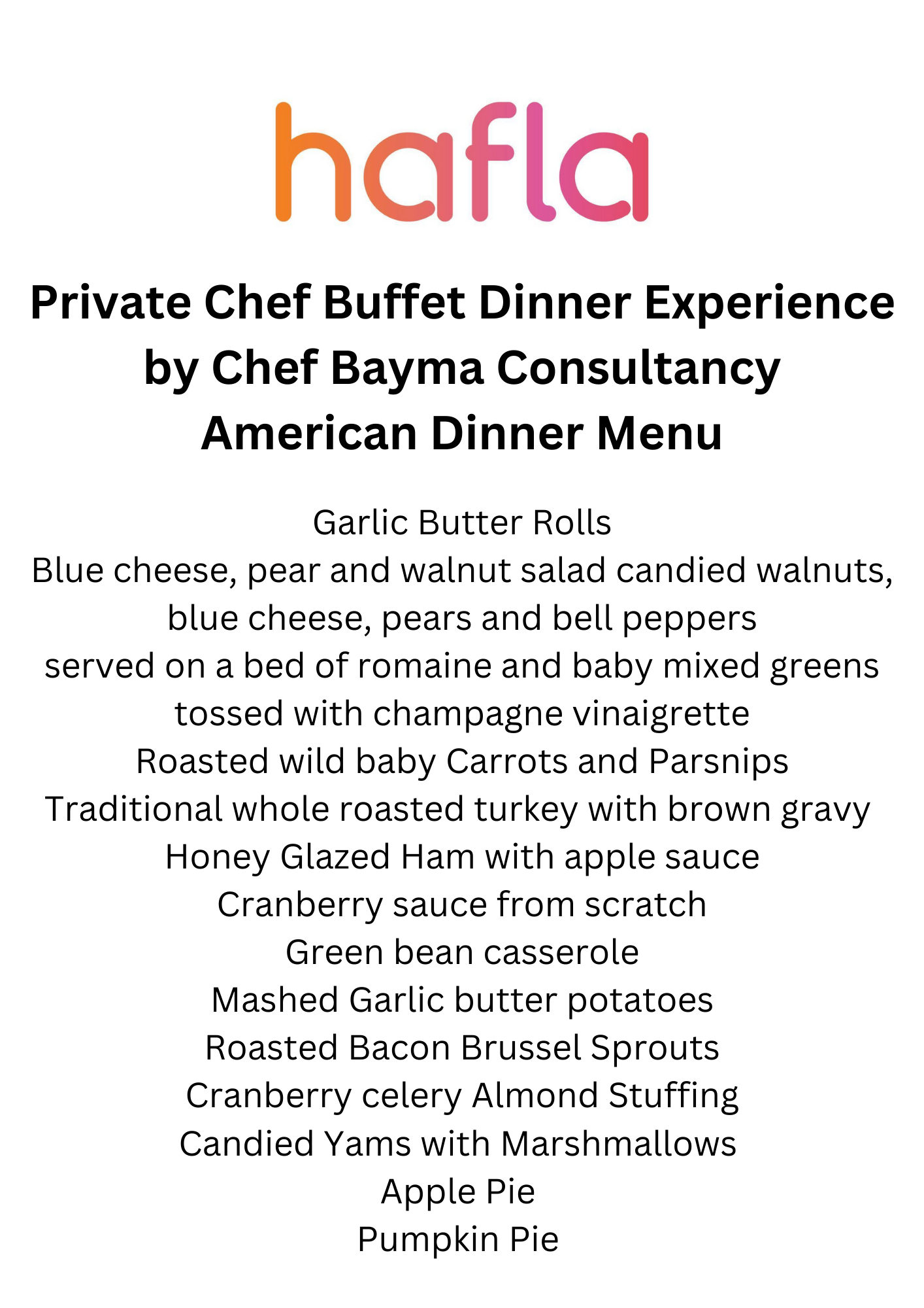 Private Chef Buffet Dinner Experience by CBC