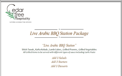 Live Arabic BBQ Station by Cedar Tree Hospitality
