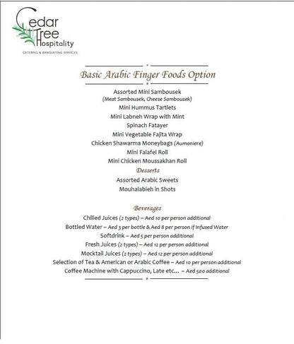 Arabic Finger Food Buffet by Cedar Tree Hospitality