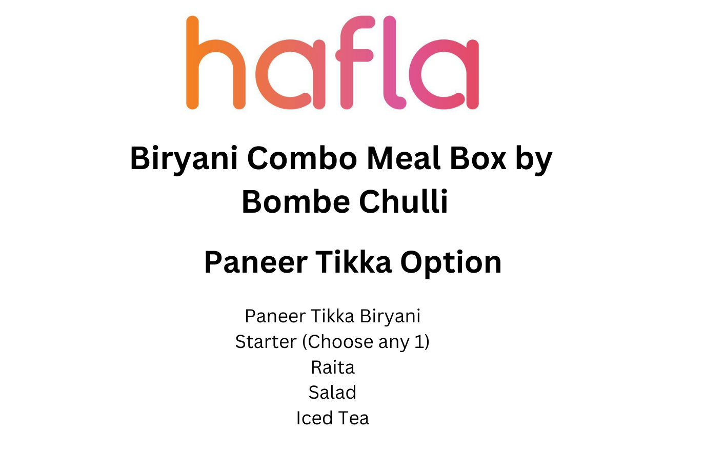 Biryani Combo Meal Box by Bombe Chulli