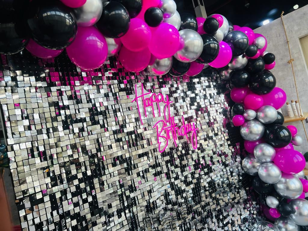 Black-Pink Shimmering Wall Decor