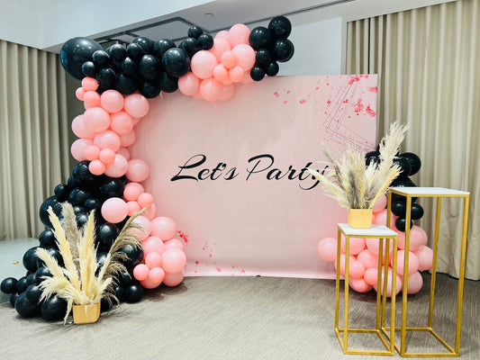 Pink Black Party Theme Decor
