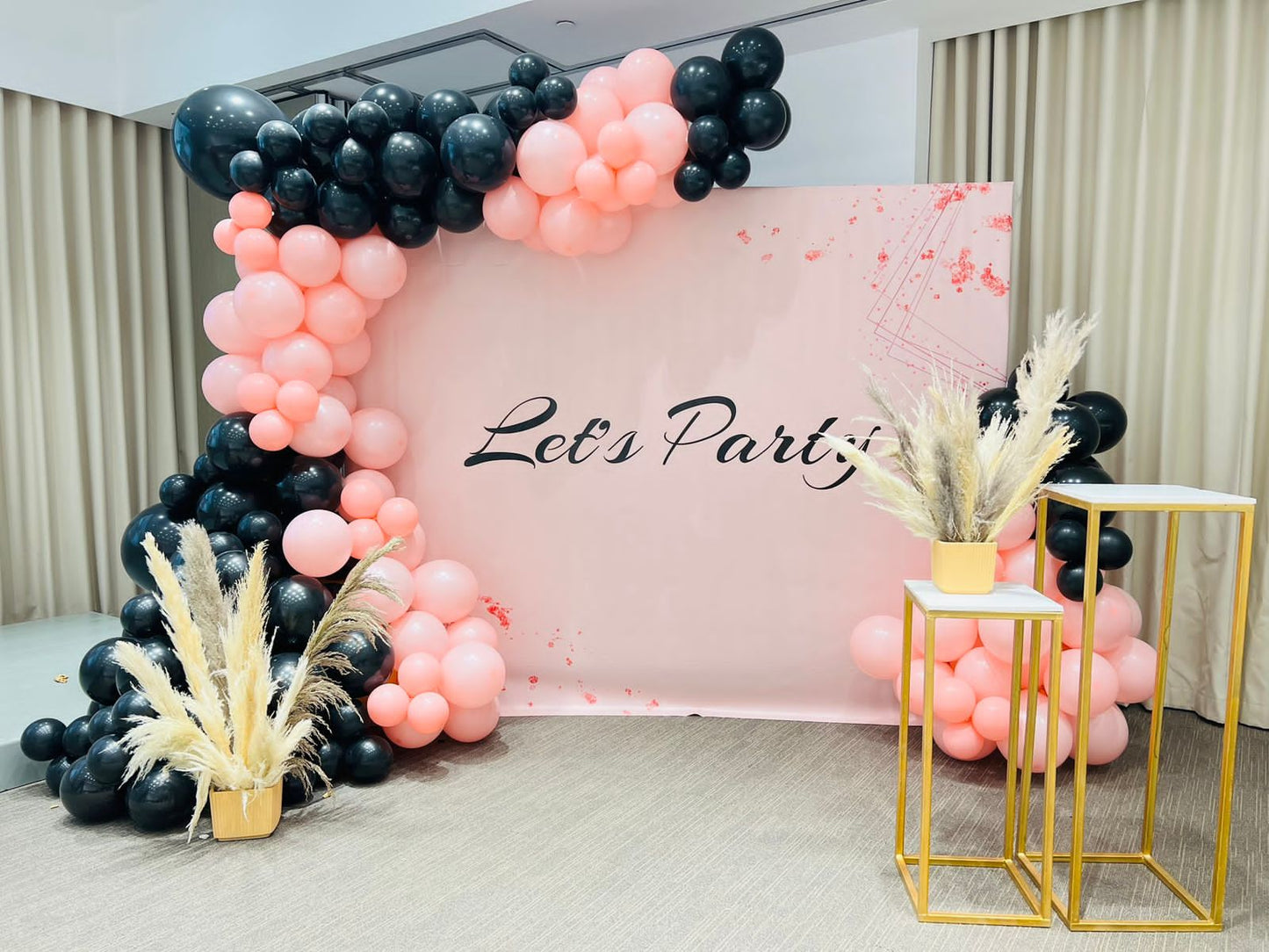 Pink Black Party Theme Decor