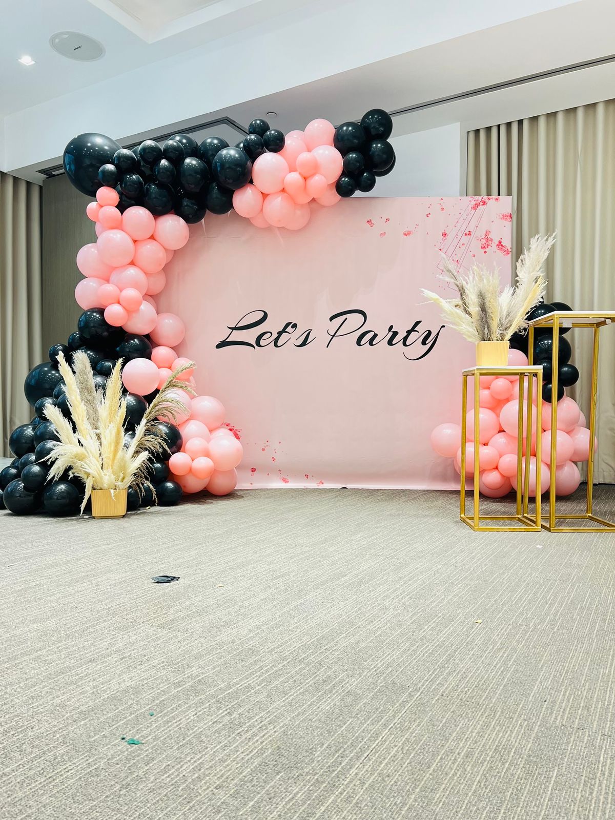 Pink Black Party Theme Decor