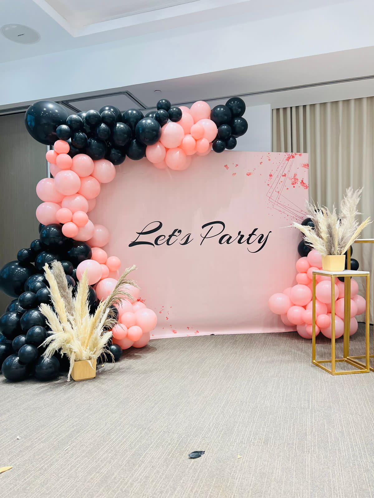 Pink Black Party Theme Decor