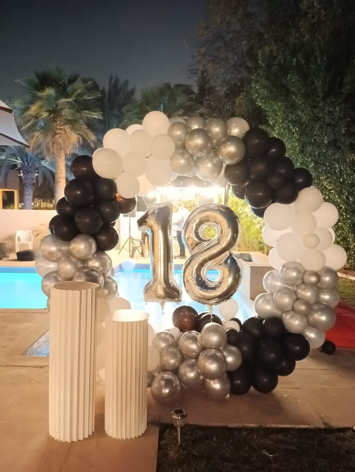 Black Silver 18th Birthday Decor