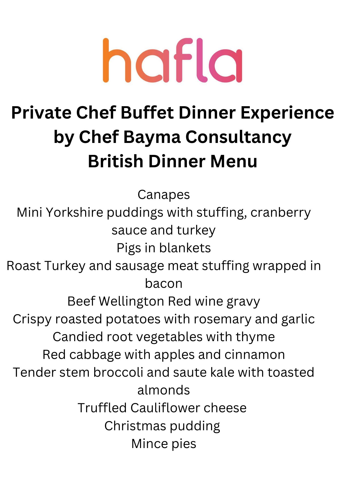 Private Chef Buffet Dinner Experience by CBC