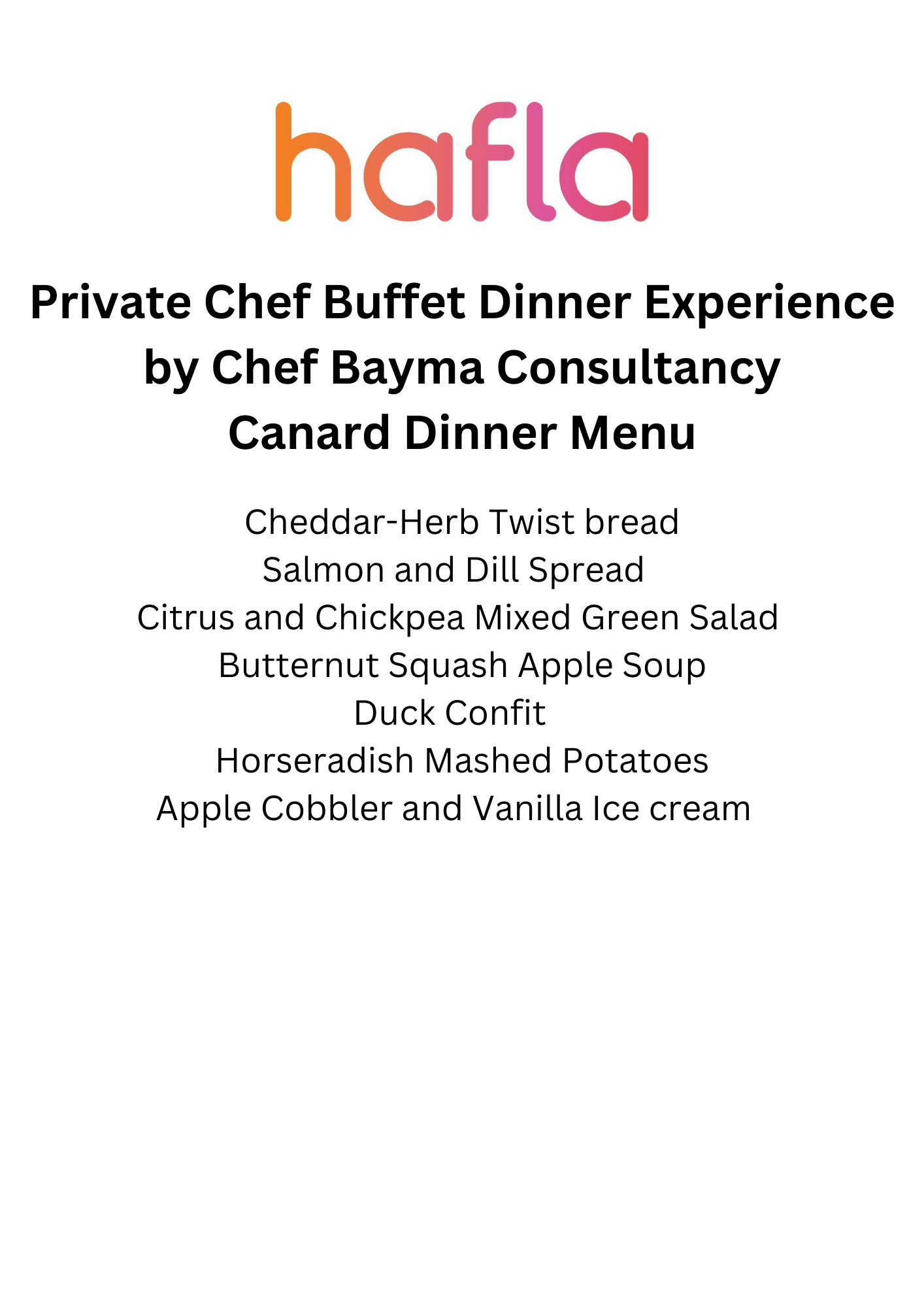 Private Chef Buffet Dinner Experience by CBC