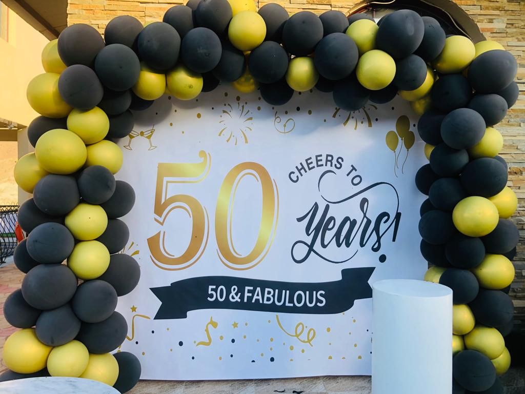 Cheers to 50th Birthday Setup