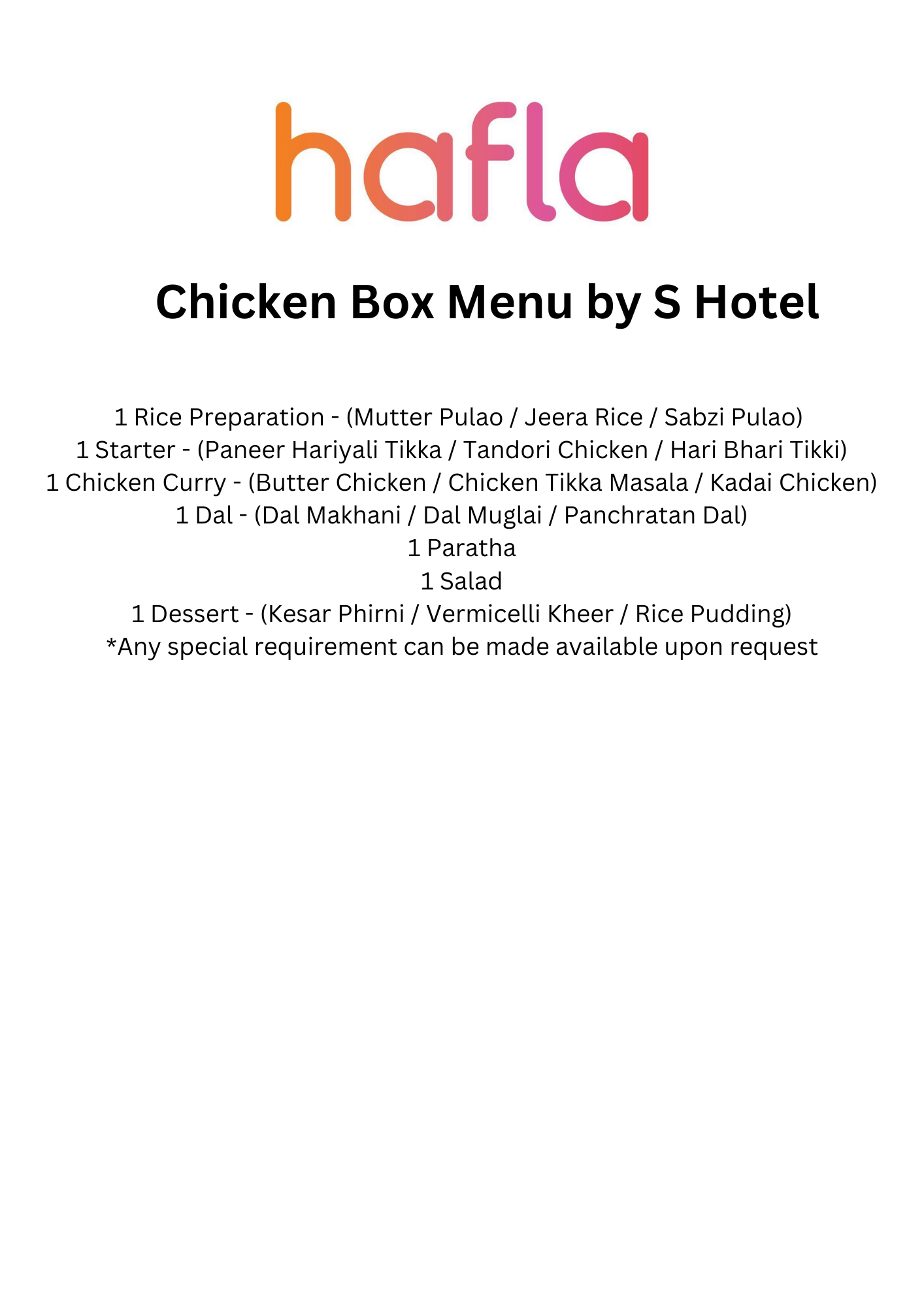 Indian Non-Veg Box by S Hotel