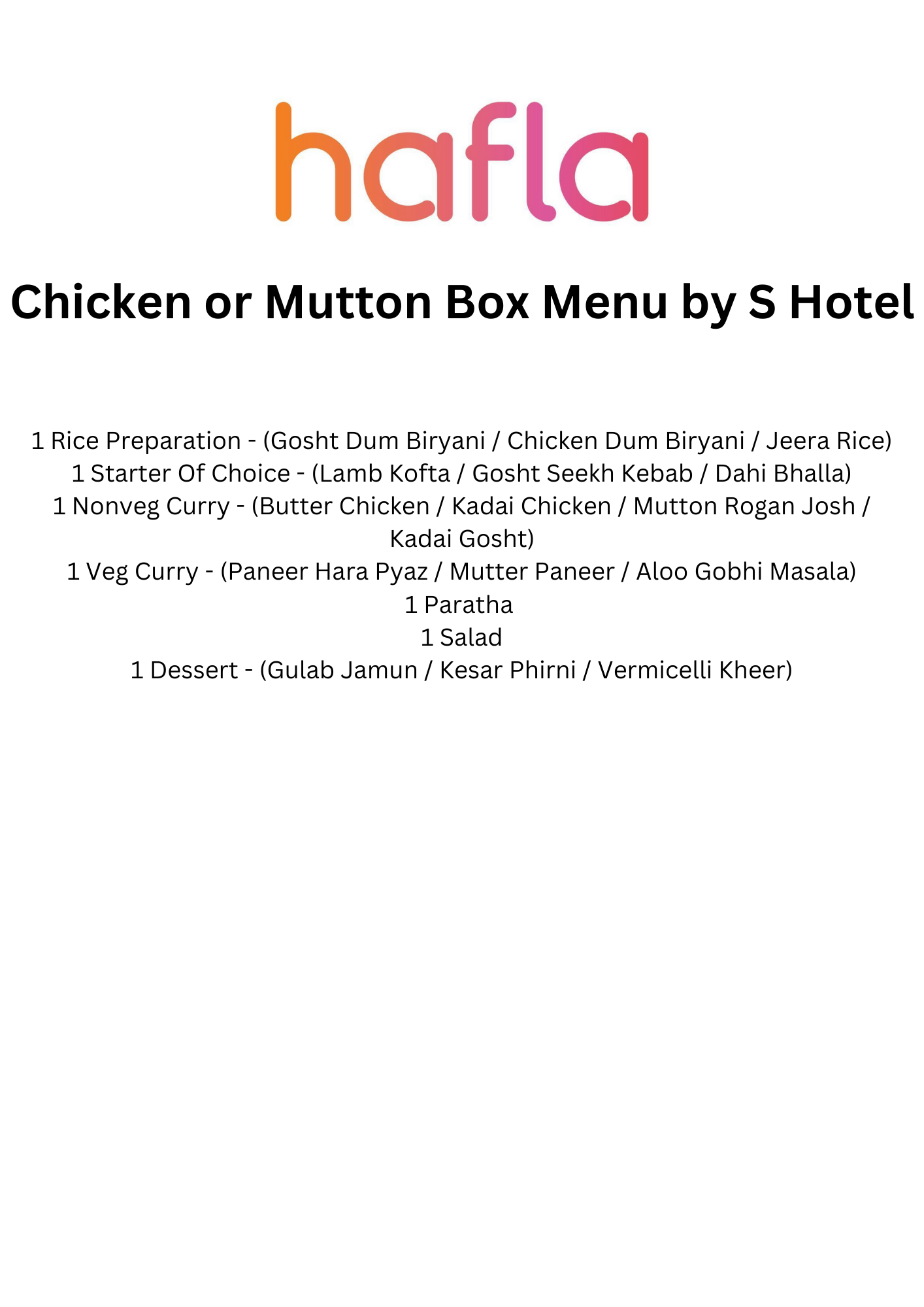 Indian Non-Veg Box by S Hotel
