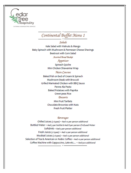Continental Buffet by Cedar Tree Hospitality