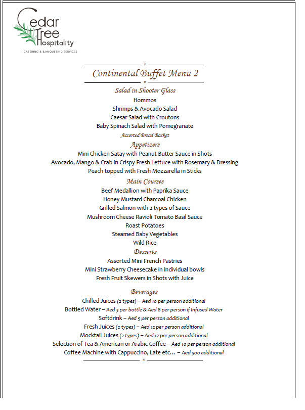 Continental Buffet by Cedar Tree Hospitality