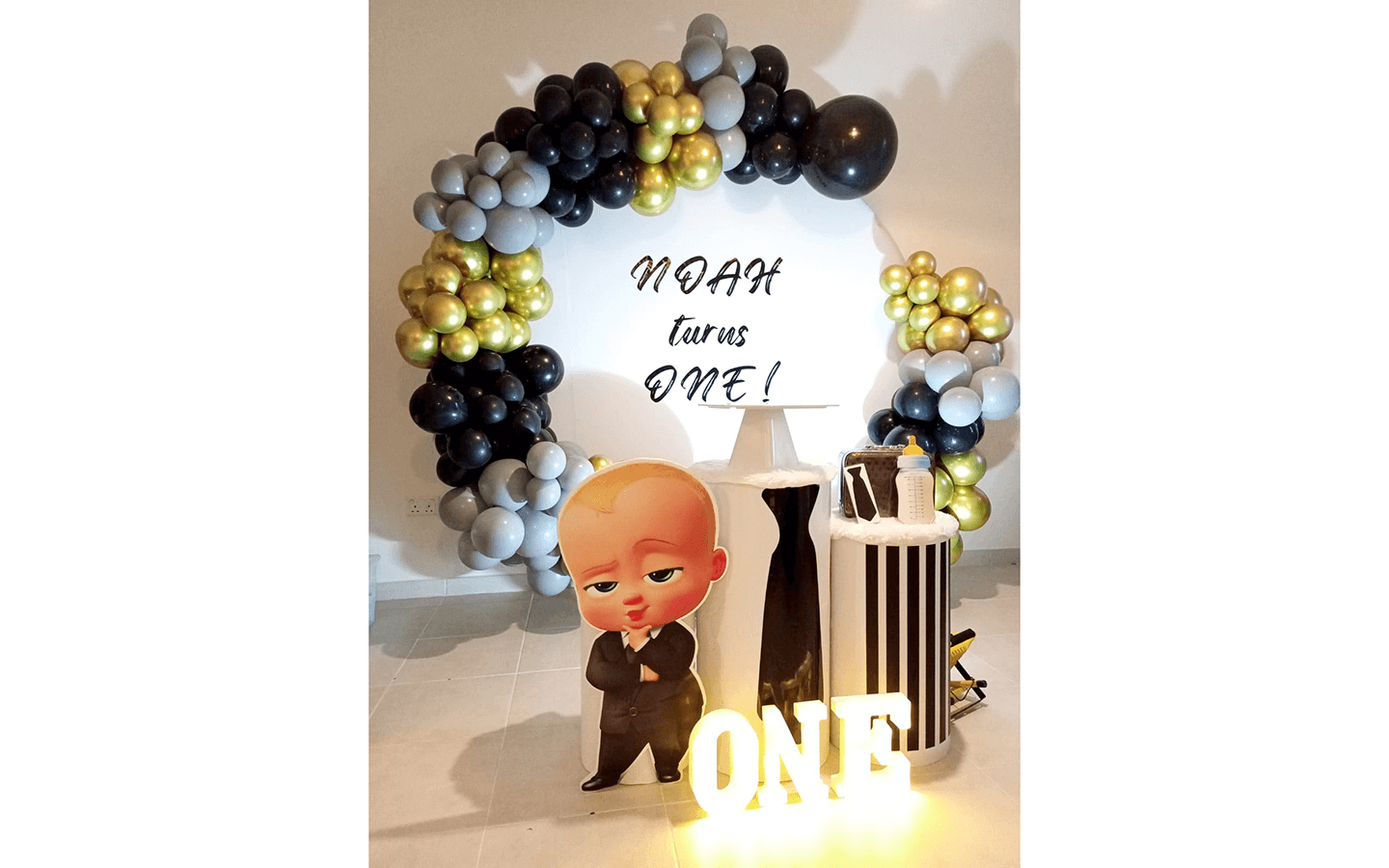 Grey Boss Baby Decor