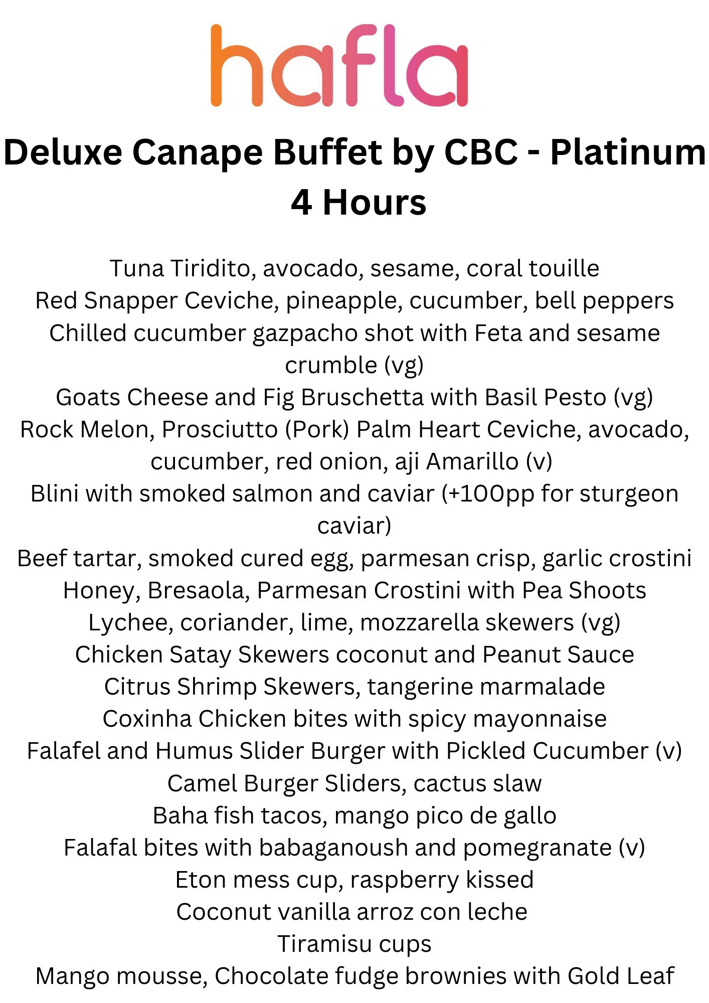 Deluxe Canape Buffet by CBC