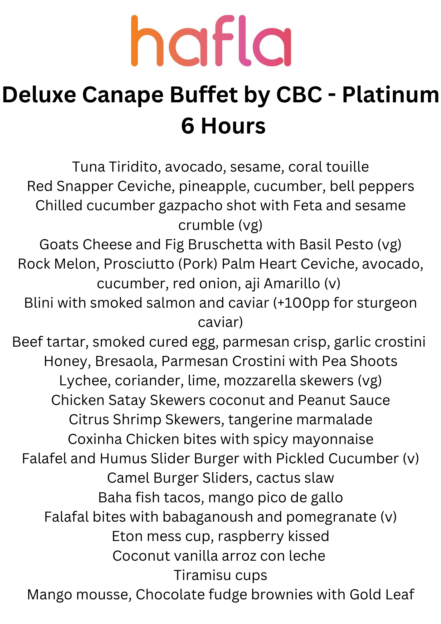 Deluxe Canape Buffet by CBC