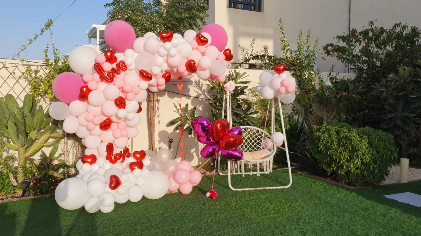 Gold Love Ring With Swing Decor