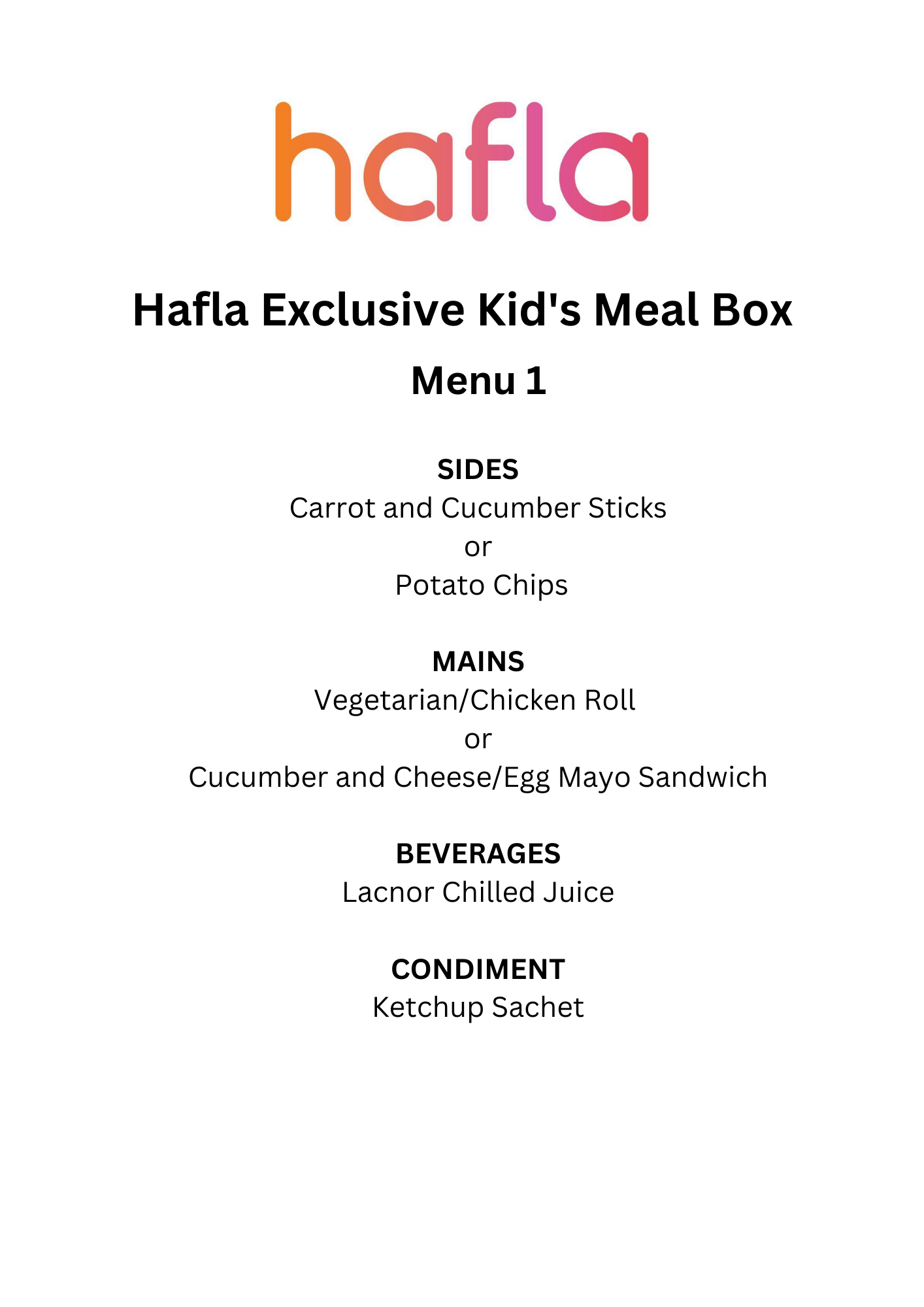 Hafla Exclusive Kid's Meal Box