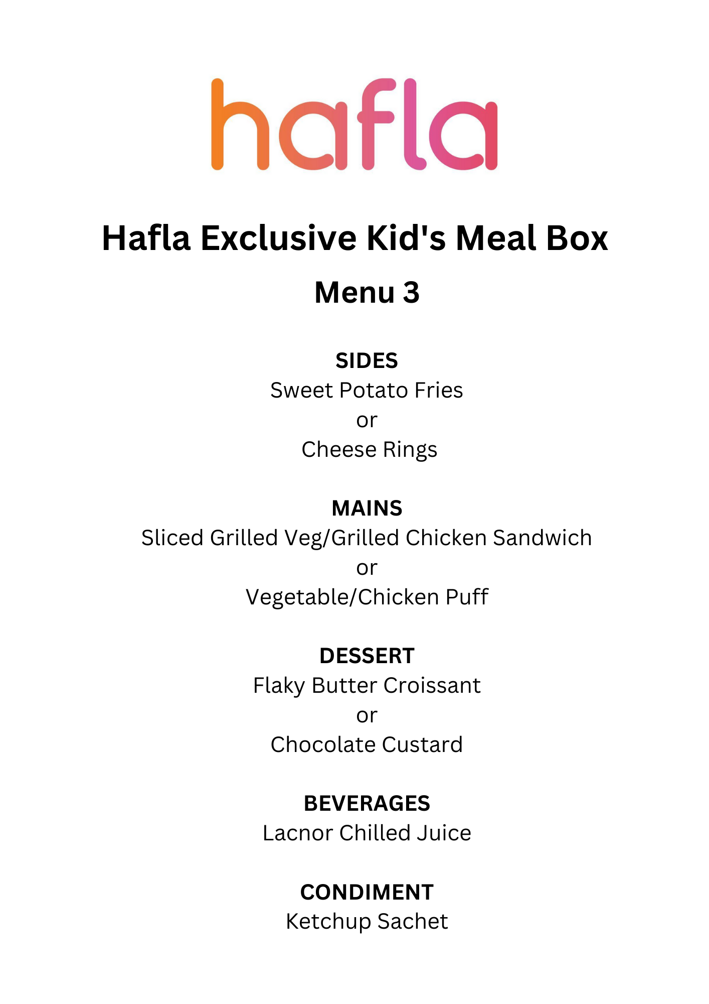 Hafla Exclusive Kid's Meal Box