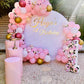 Haya Is 1 Round Backdrop Pink